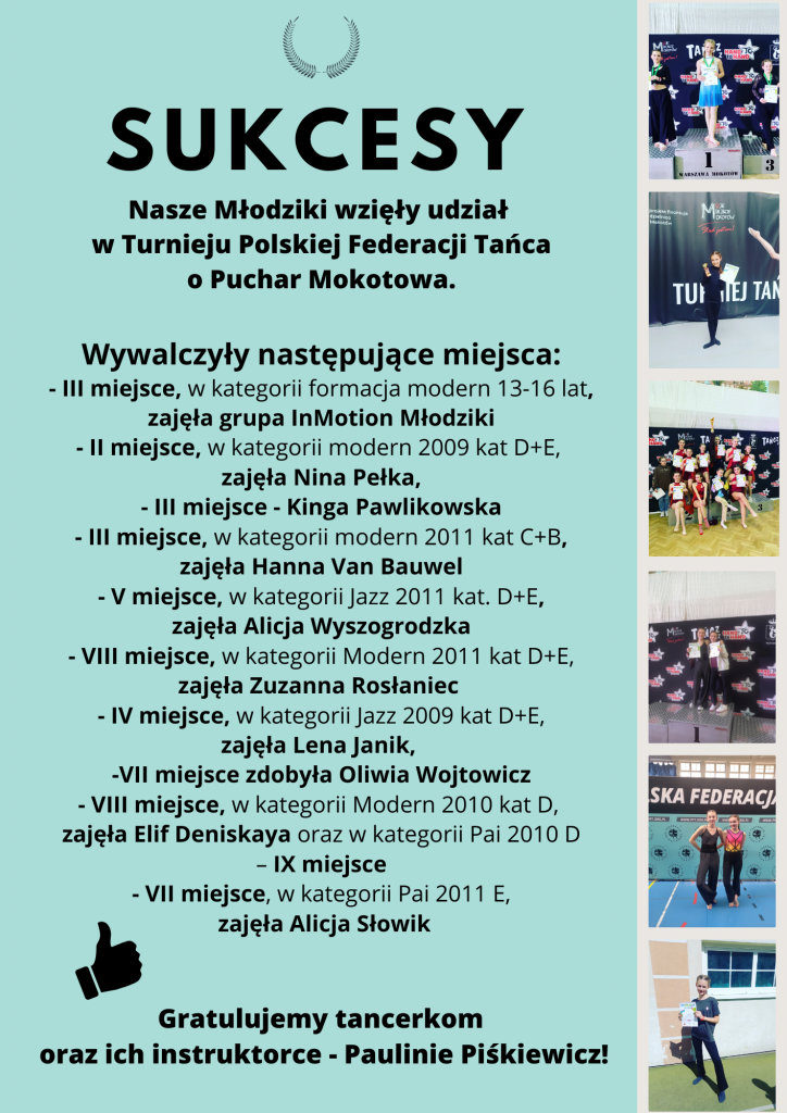 Nasze Młodziki wzięły udział w Turnieju Polskiej Federacji Tańca o Puchar Mokotowa. 